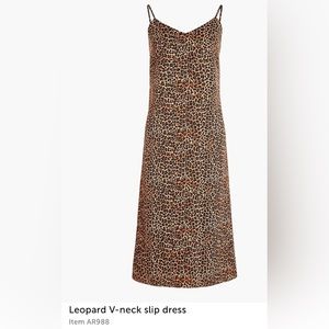 J.CREW V-Neck Leopard Slip Dress Size: 8